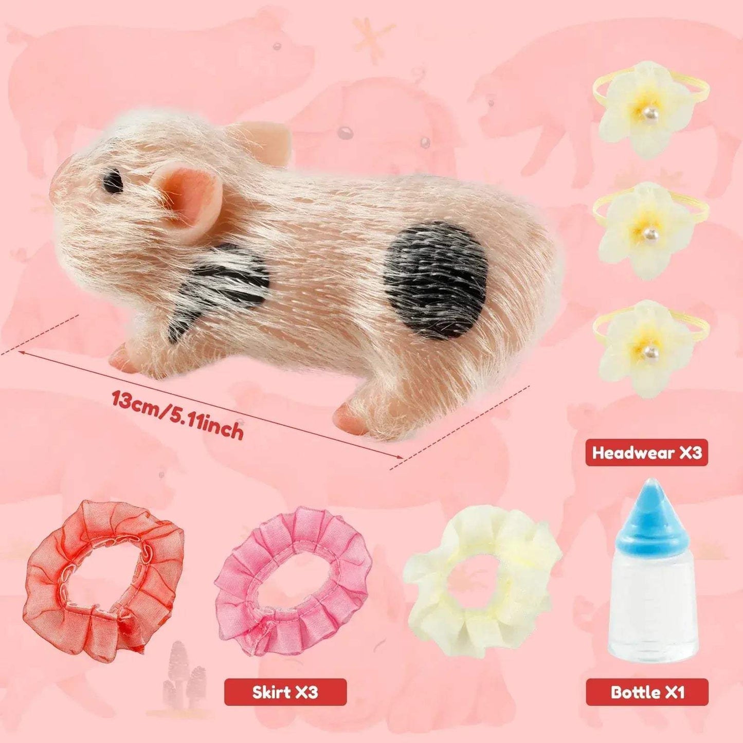 Mini Silicone Pig Doll Toy With Clothes Realistic Soft Body - ToylandEU
