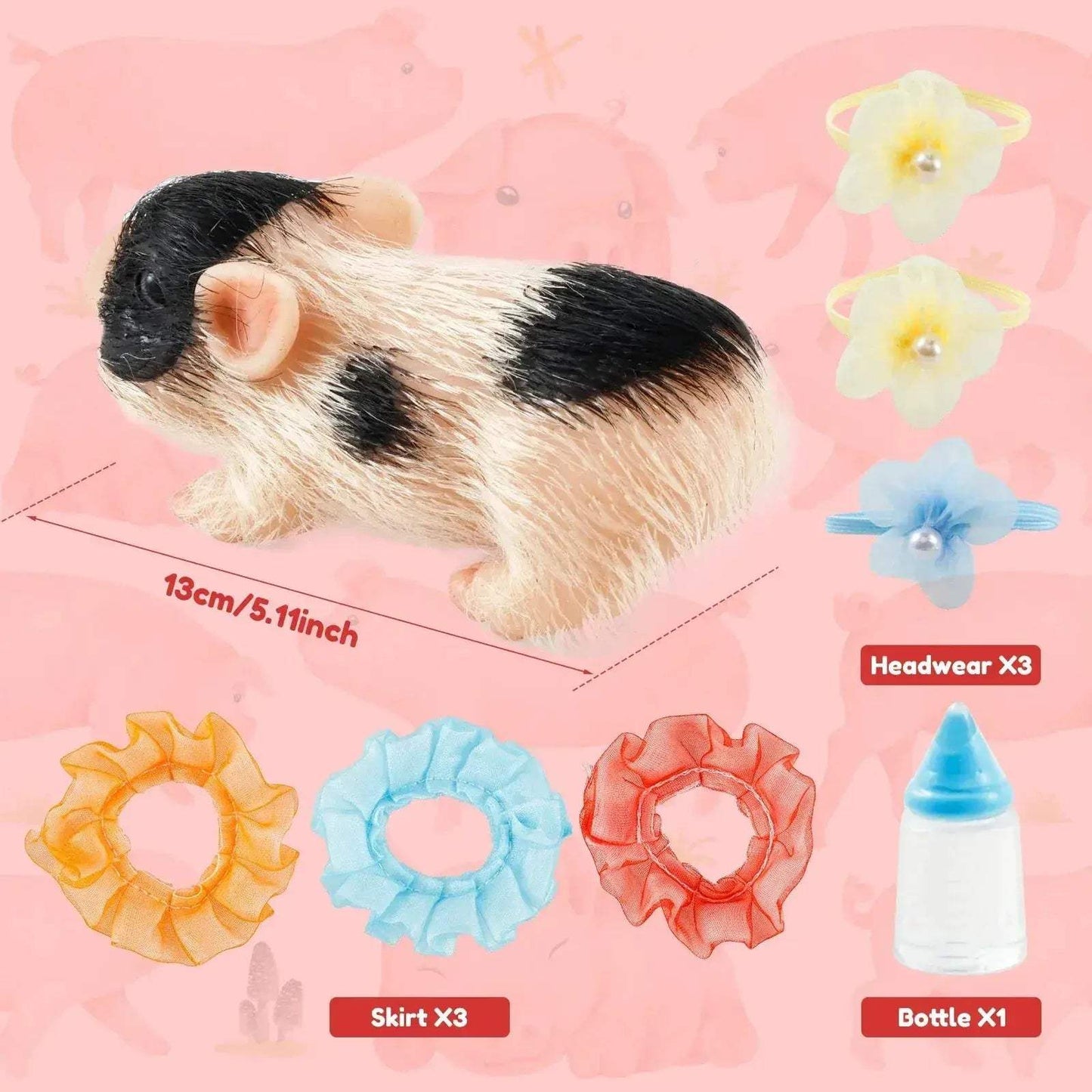 Mini Silicone Pig Doll Toy With Clothes Realistic Soft Body - ToylandEU