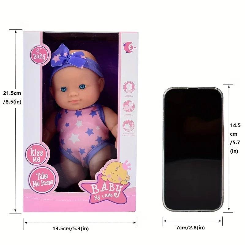 Mini Silicone Reborn Dolls Realistic Smiling Baby Doll Gift - ToylandEU