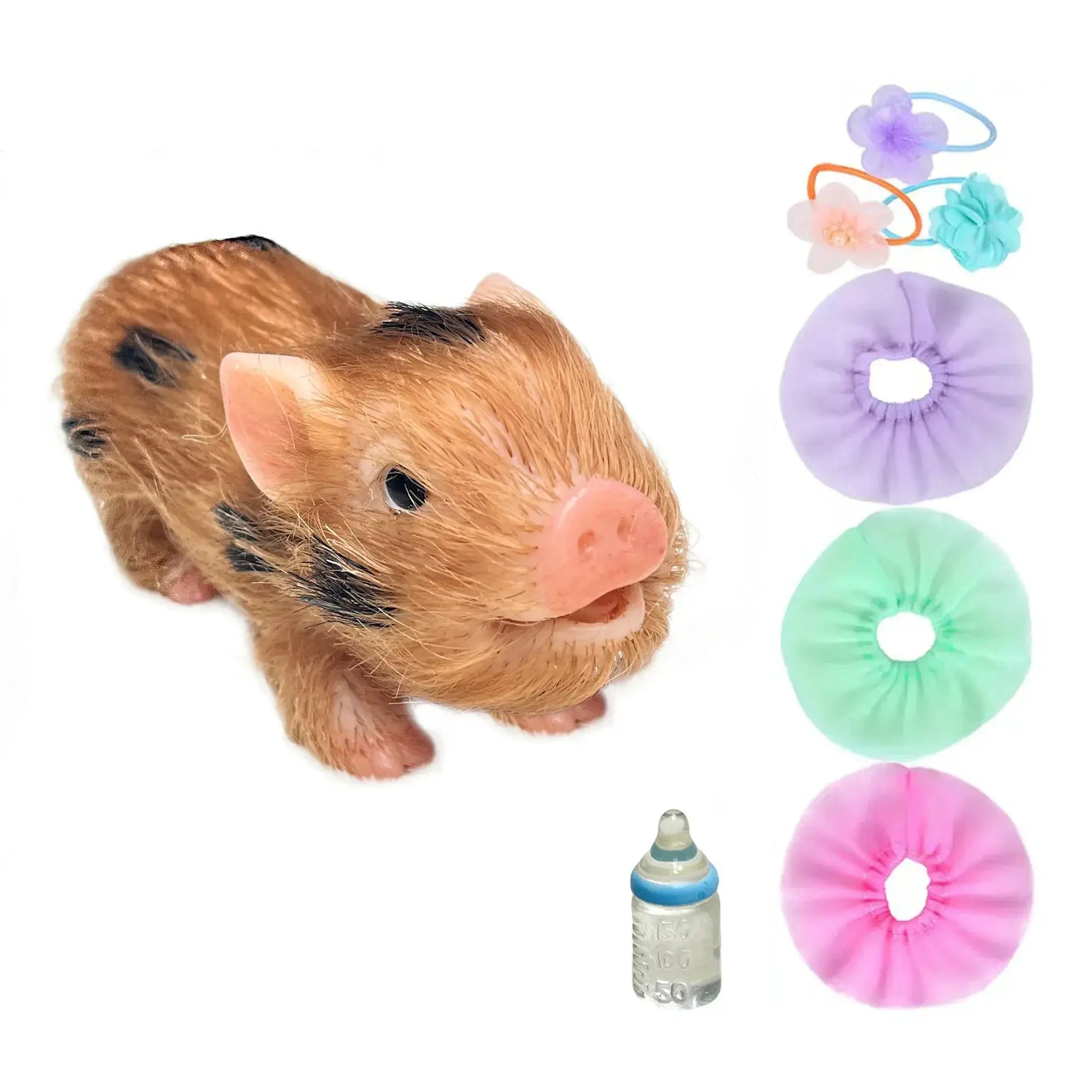 Mini Silicone Reborn Piglet Doll 12cm With 3 Outfit Sets - ToylandEU