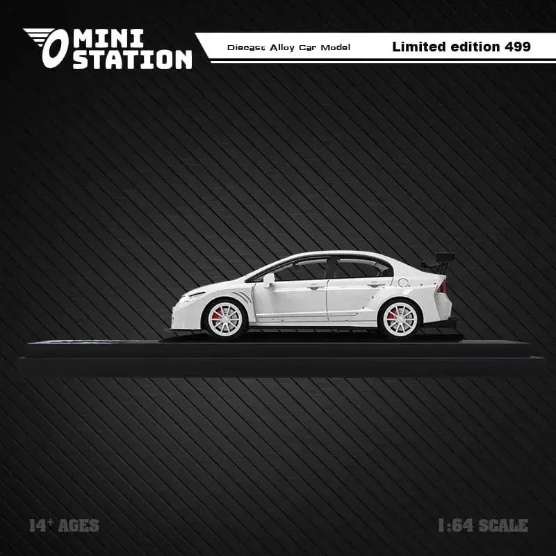 Mini Station Honda Civic FD2 White Widebody 1:64 - ToylandEU
