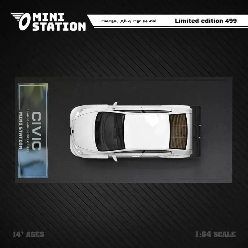 Mini Station Honda Civic FD2 White Widebody 1:64 - ToylandEU