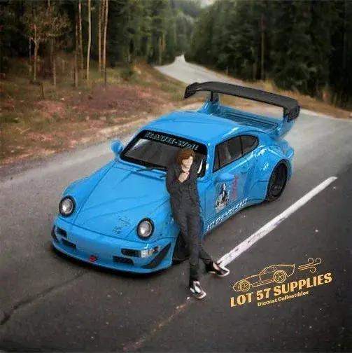 Mini Station Porsche 911 964 RWB HIDEYOSHI blue Figure Version 1:64 - ToylandEU