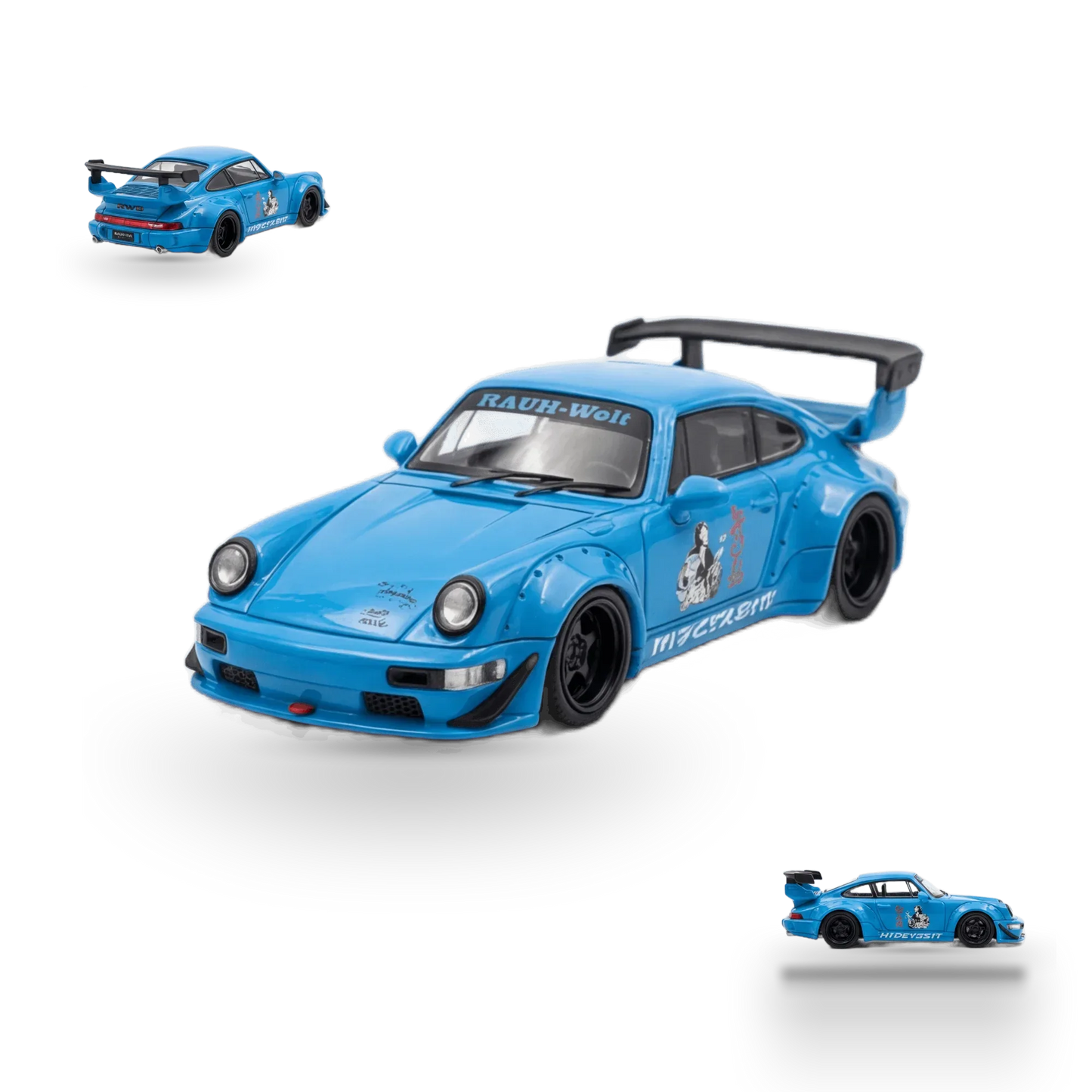 Mini Station Porsche 911 964 RWB HIDEYOSHI blue 1:64 - ToylandEU