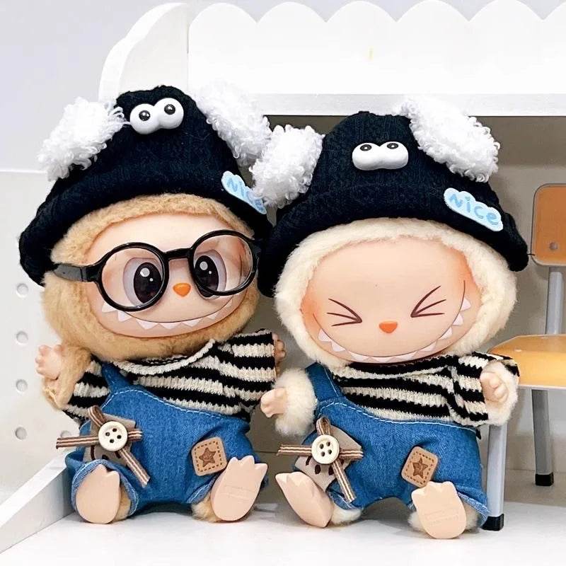 Mini V1 V2 Labubu Doll Clothes Outfit Accessories Striped Sweater - ToylandEU