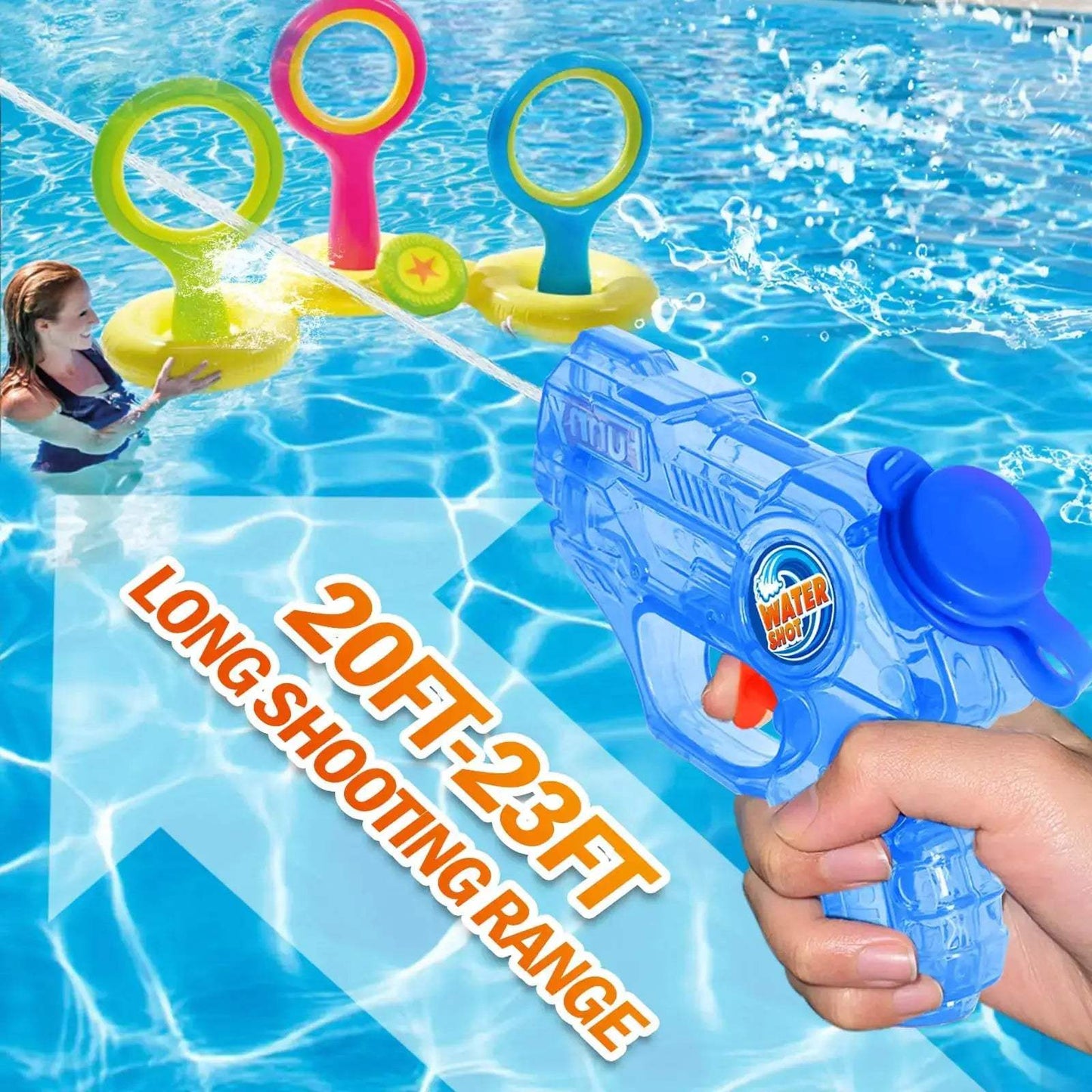 Mini Water Gun for Kids Quick Fill Lightweight Pool Blaster - ToylandEU