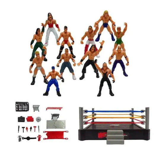  Mini Wrestling Ring Battle Pack Play Set With Action Figures -  ToylandEU™