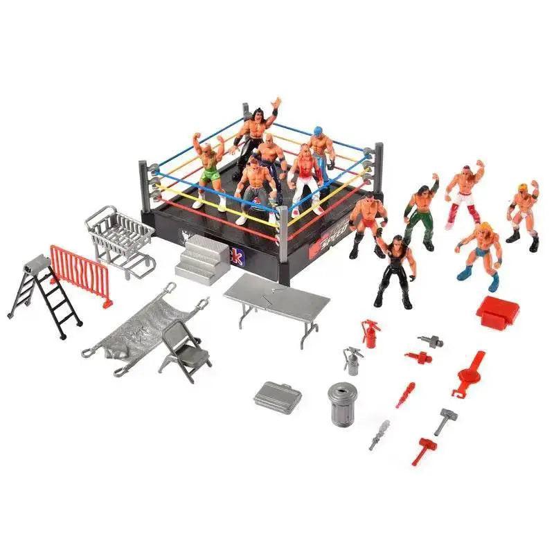  Mini Wrestling Ring Battle Pack Play Set With Action Figures -  ToylandEU™