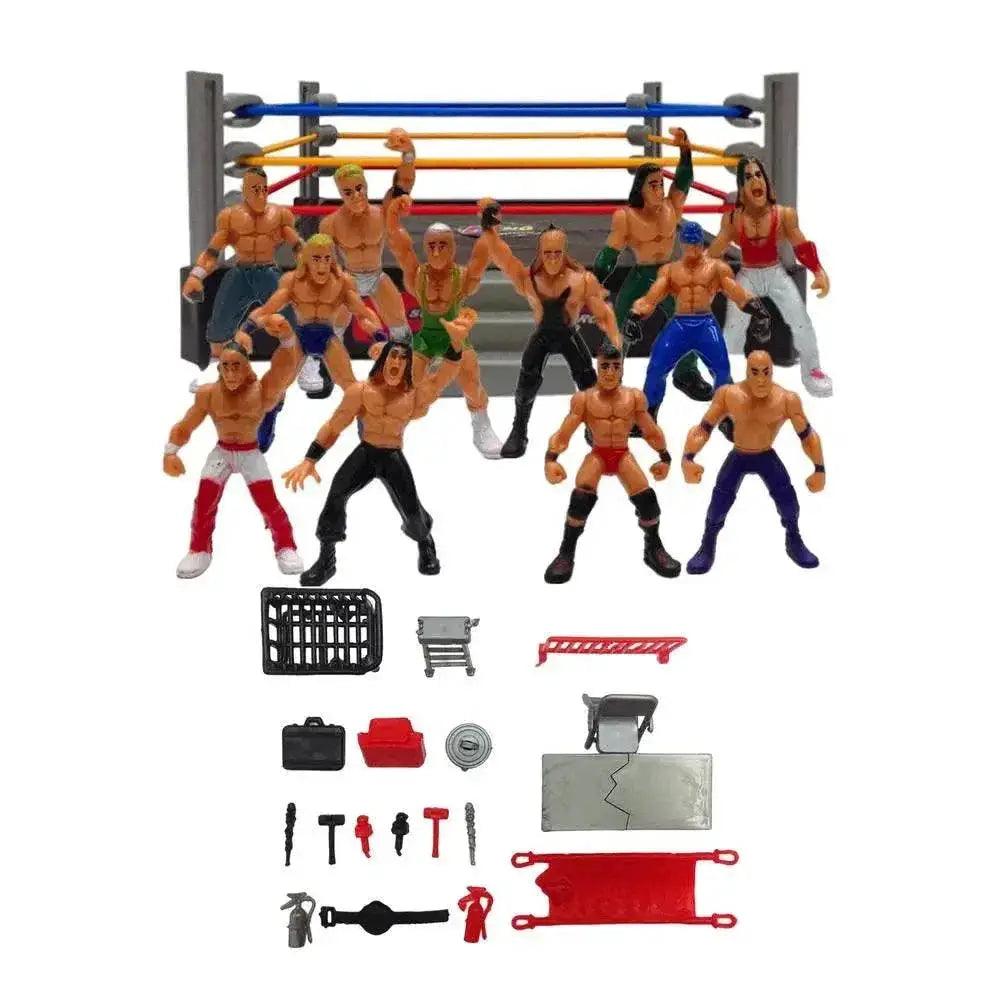  Mini Wrestling Ring Battle Pack Play Set With Action Figures -  ToylandEU™