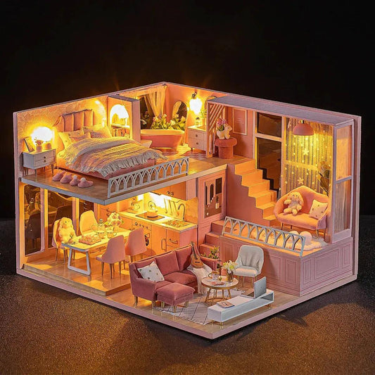  Miniature Dollhouse DIY Kit With Furniture For Kids Rooms -  ToylandEU™