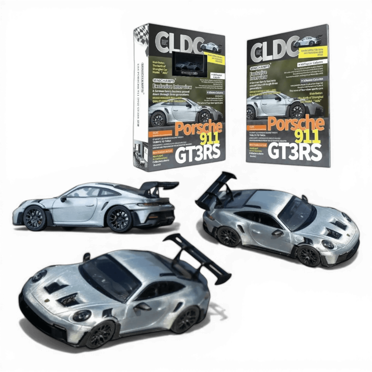 Minichamps Porsche 911 GT3 RS Raw Silver 1:64 - Lot57Supplies Diecast Shop