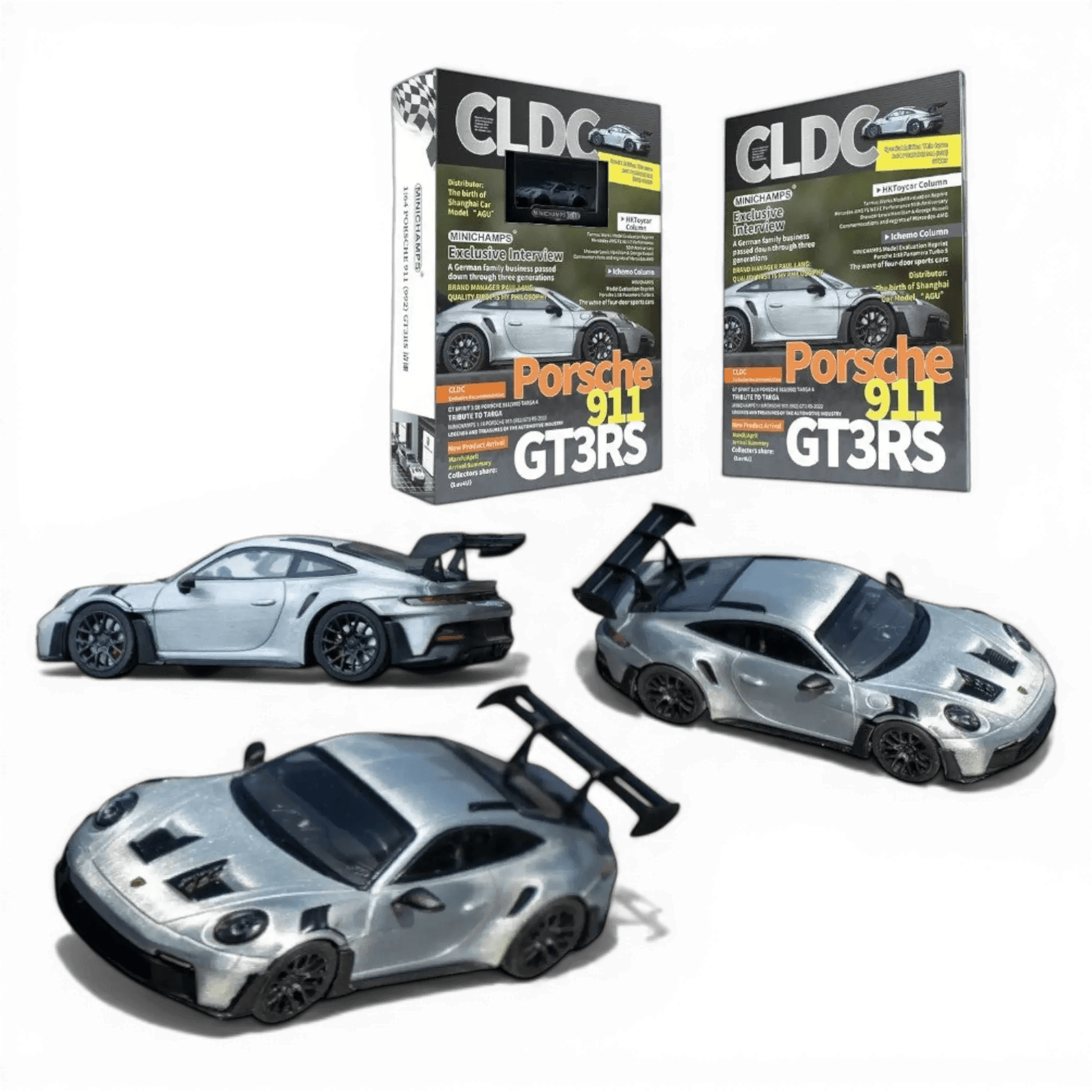 Minichamps Porsche 911 GT3 RS Raw Silver 1:64 - Lot57Supplies Diecast Shop