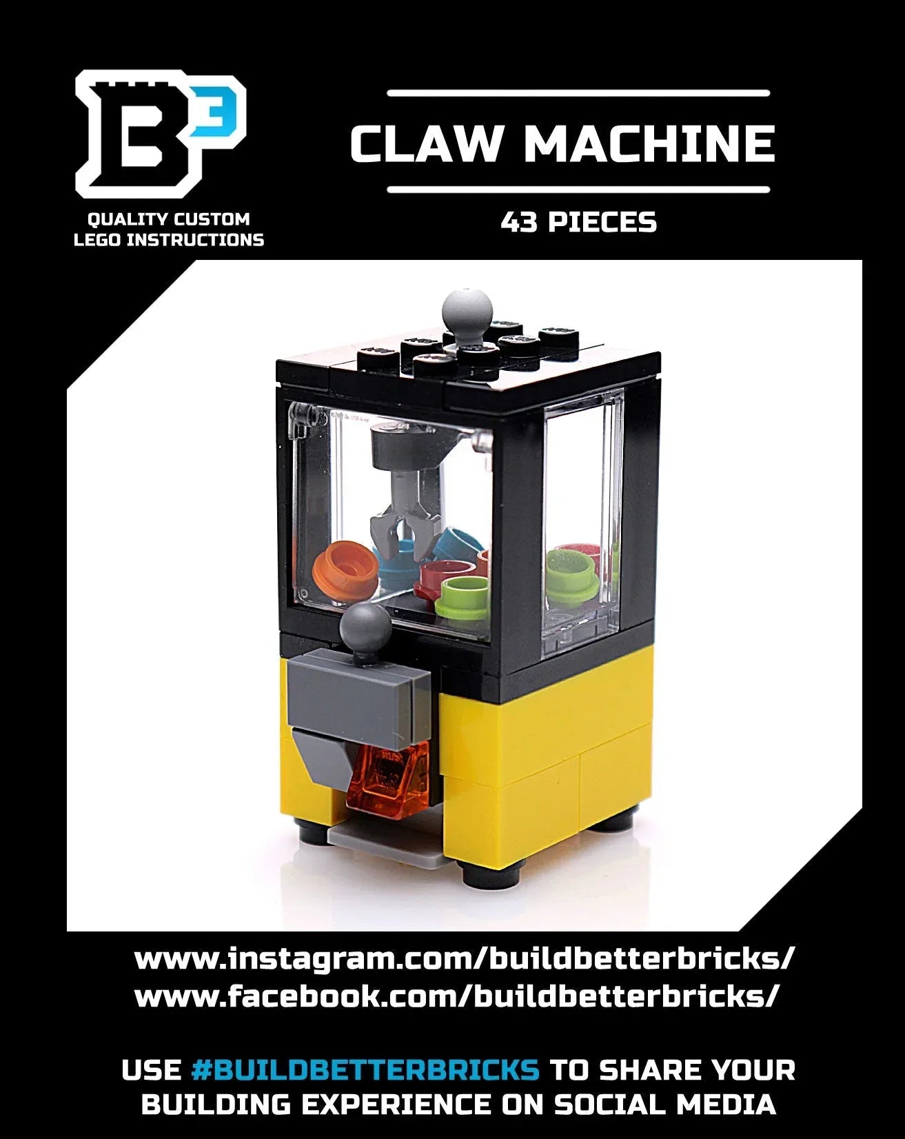 Minifig-Scale Arcade Claw Machine Building Set made from LEGO parts - ToylandEU
