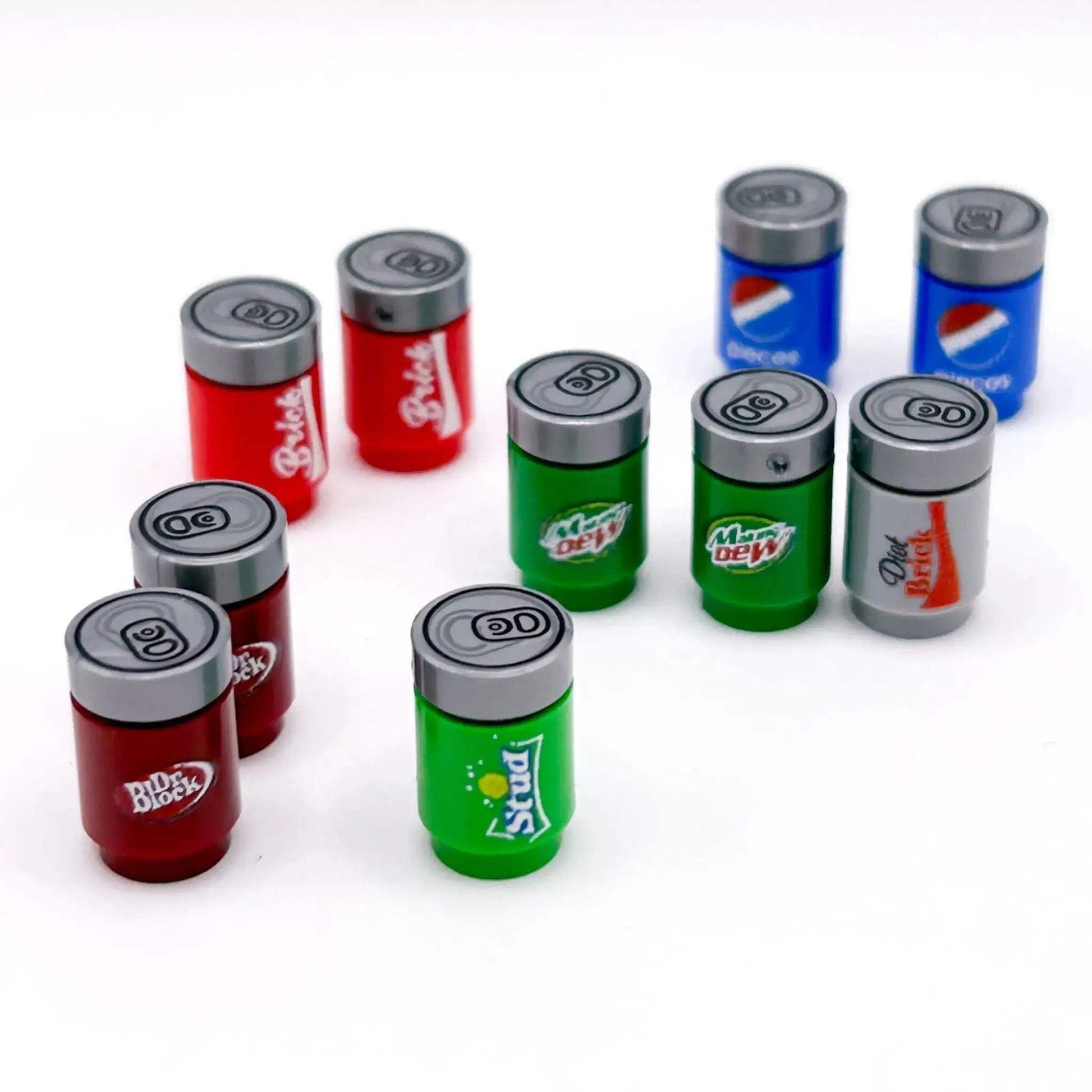 10 Custom Printed LEGO Soda Can Elements Pack for Minifigs LEGO Parts Custom Soda Cans - ToylandEU