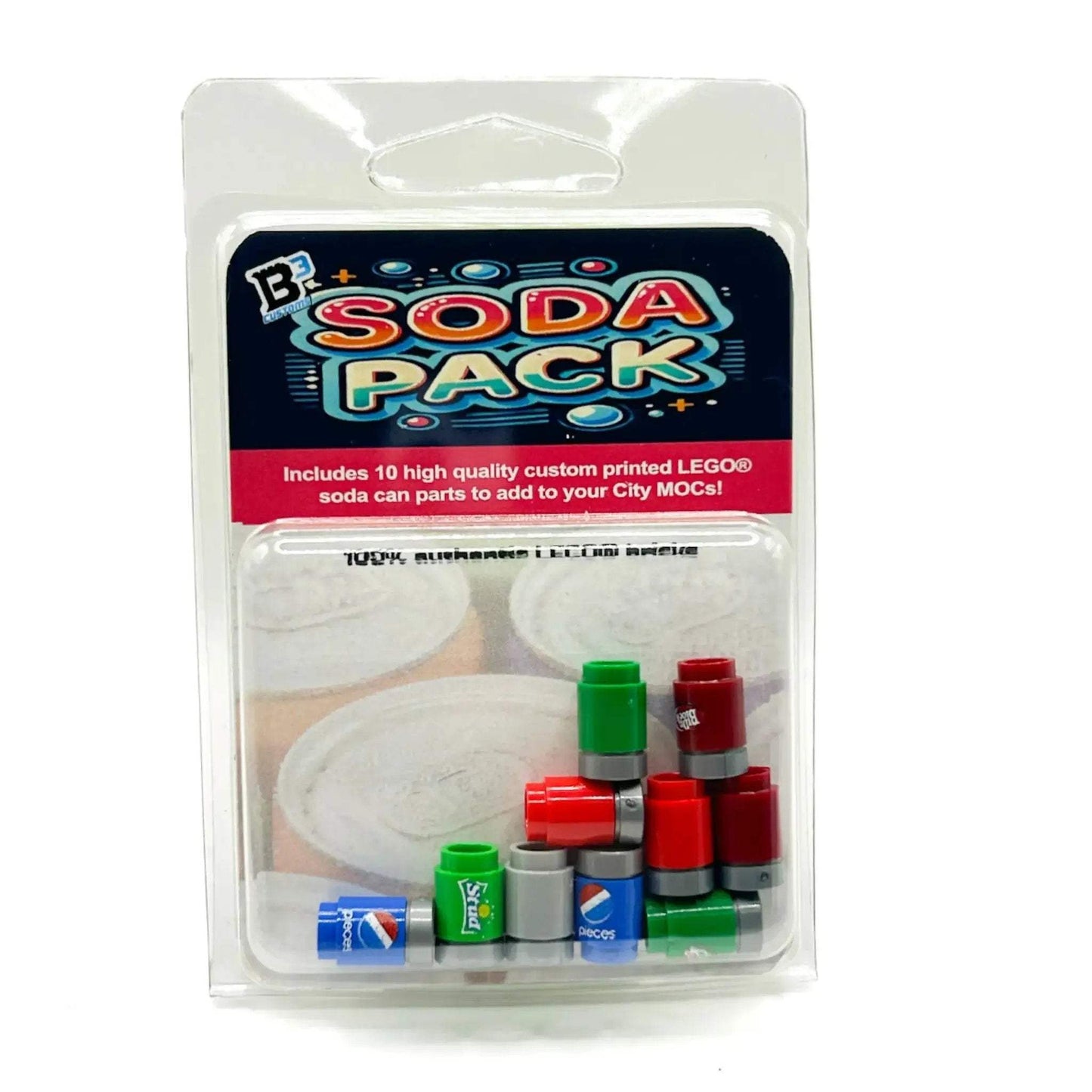 10 Custom Printed LEGO Soda Can Elements Pack for Minifigs LEGO Parts Custom Soda Cans - ToylandEU