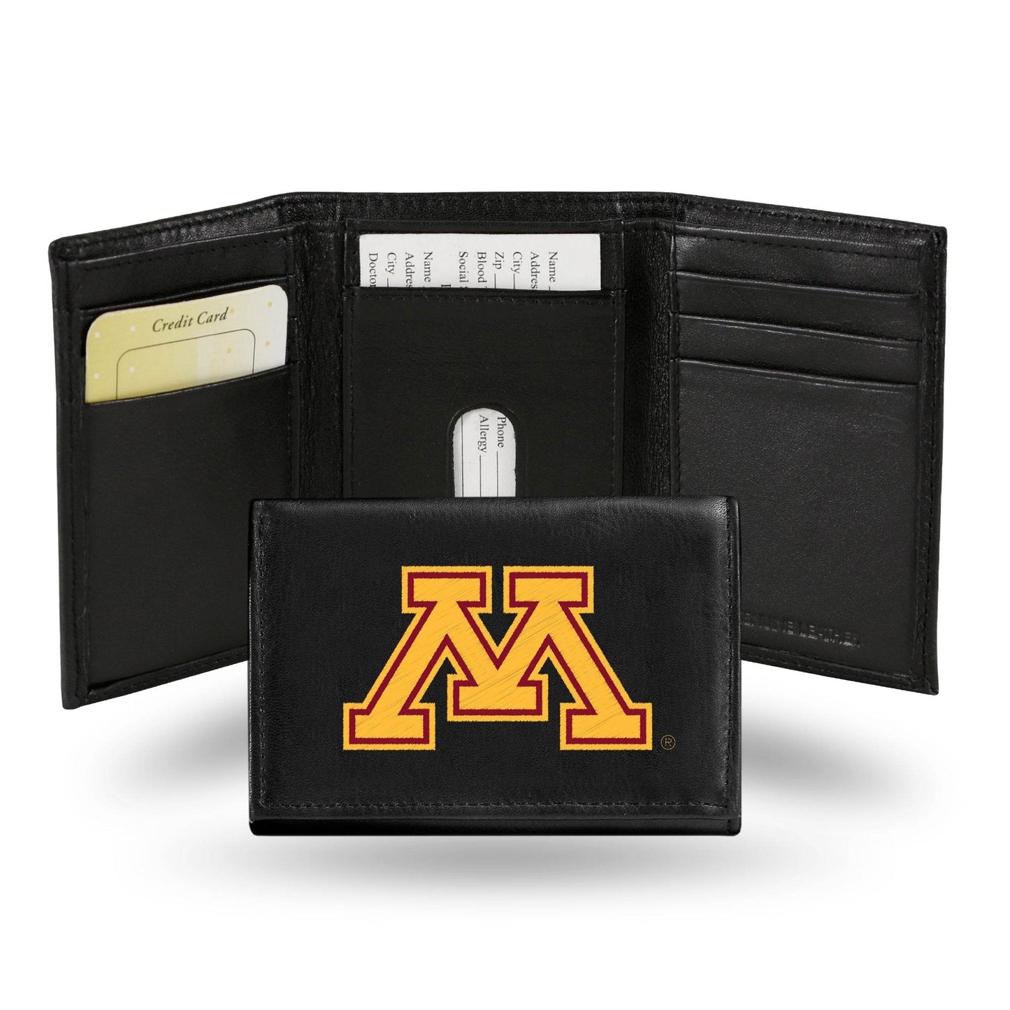 Minnesota Golden Gophers Leather Trifold Wallet Embroidered - ToylandEU
