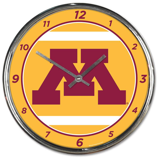 Minnesota Golden Gophers Round Wall Clock Chrome Finish - ToylandEU