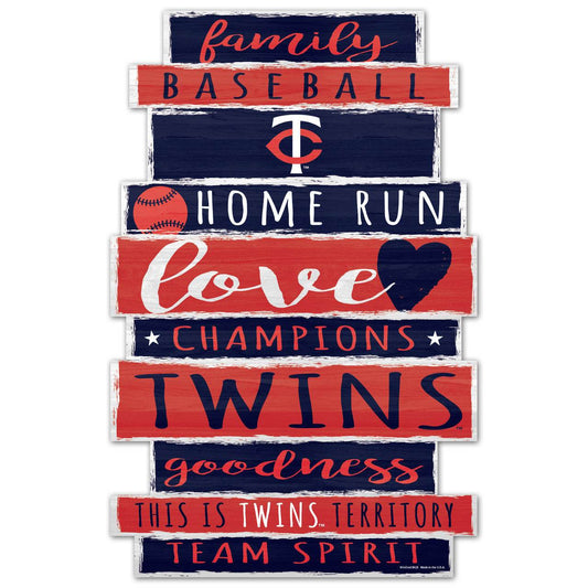 Minnesota Twins 11x17 Wood Sign Family Word Decor Colors - ToylandEU