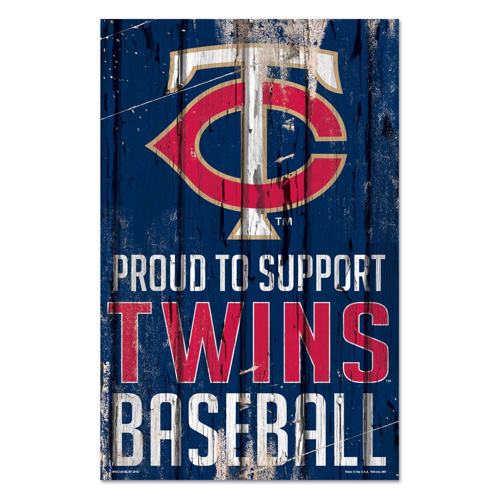 Minnesota Twins 11x17 Wood Sign Proud to Support Design - ToylandEU