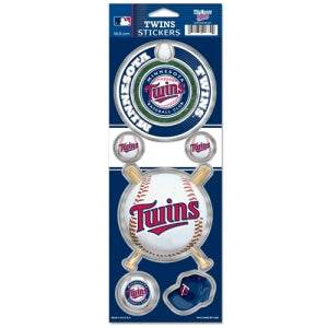 Minnesota Twins Prismatic Die Cut Stickers 4x12 Sheet - ToylandEU