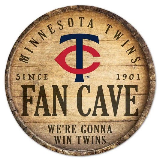  Minnesota Twins Wood Sign 14 Inch Round Barrel Top Decor -  ToylandEU™