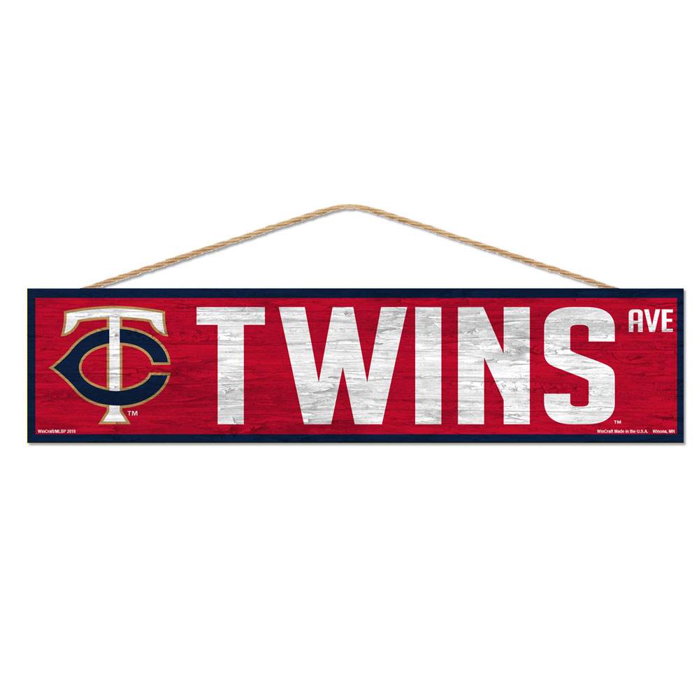 Minnesota Twins Wood Sign 4x17 Inches Team Logo Wincraft - ToylandEU