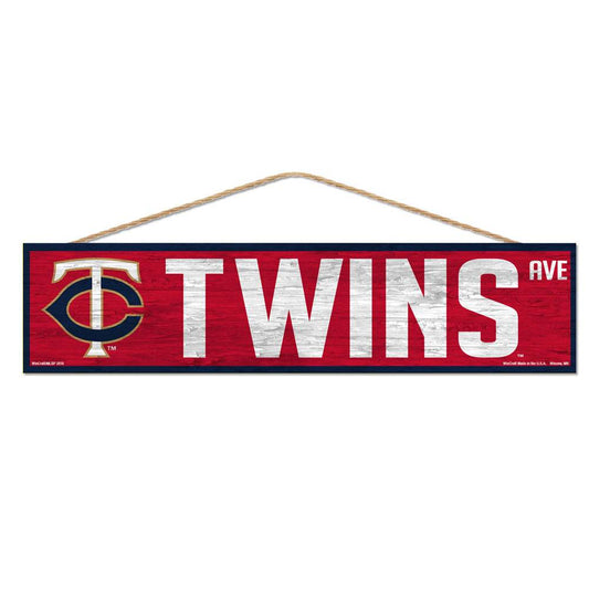 Minnesota Twins Wood Sign 4x17 Inches Team Logo Wincraft - ToylandEU