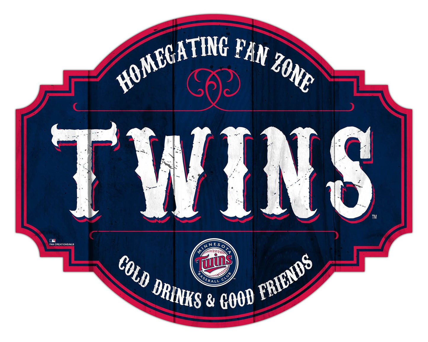 Minnesota Twins Wood Tavern Sign 12 Inch Homegating Decor - ToylandEU