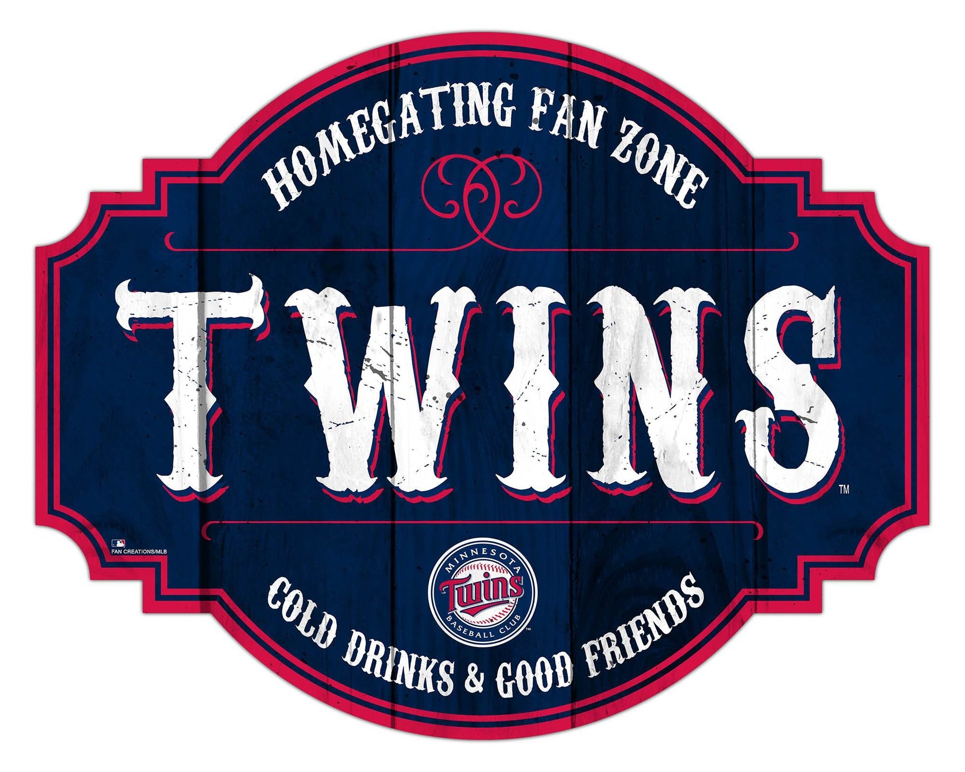 Minnesota Twins Wood Tavern Sign 12 Inch Homegating Decor - ToylandEU