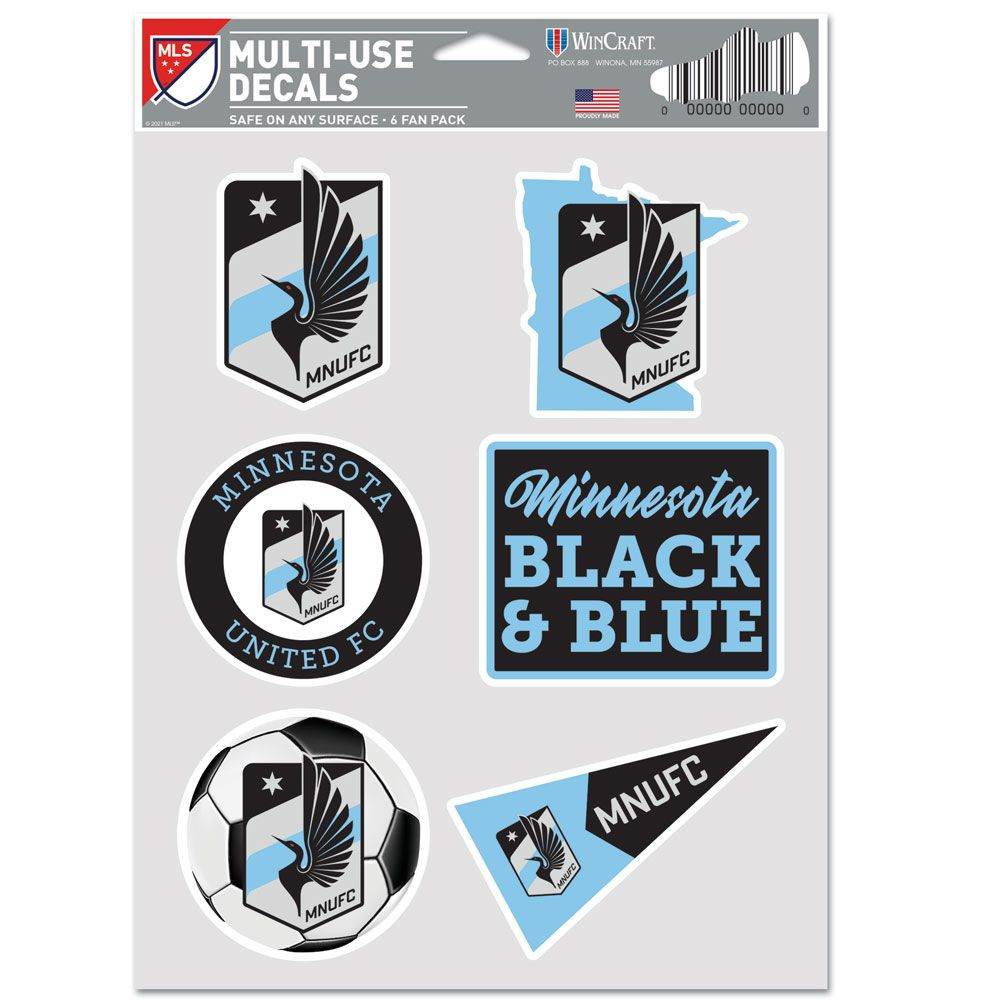 Minnesota United FC Decal Pack Multi Use Six Pack Set - ToylandEU