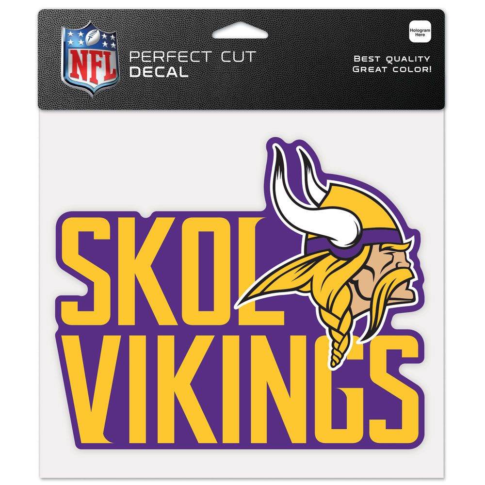 Minnesota Vikings 8x8 Perfect Cut Decal Color Slogan - ToylandEU