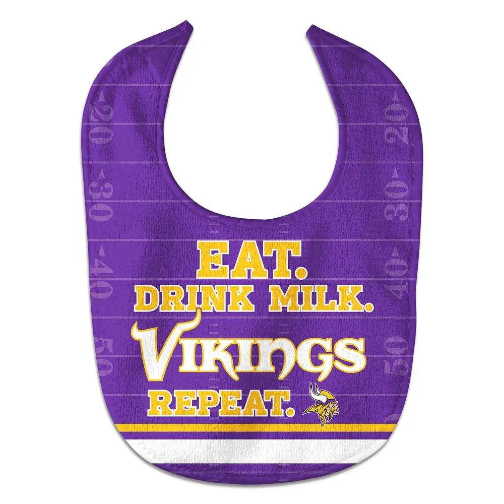 Minnesota Vikings Baby Bib All Pro Style Eat Drink Repeat - ToylandEU