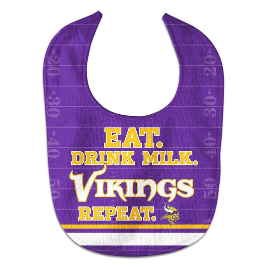 Minnesota Vikings Baby Bib All Pro Style Eat Drink Repeat - ToylandEU