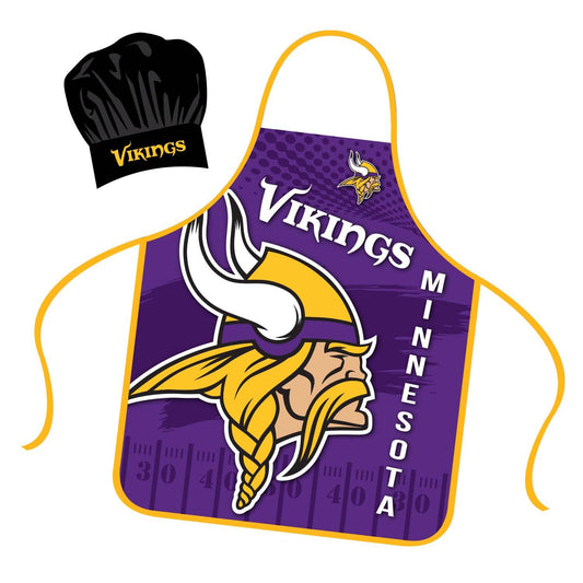 Minnesota Vikings Chef Hat And Apron Set Pro Kitchen Gear - ToylandEU