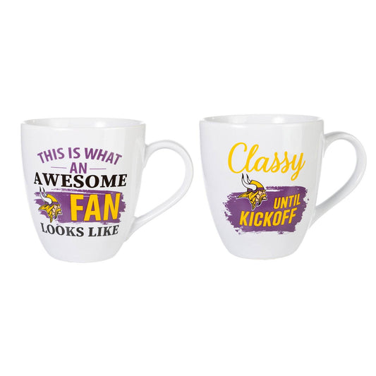 Minnesota Vikings Coffee Mugs 17oz Ceramic 2 Piece Gift Box - ToylandEU