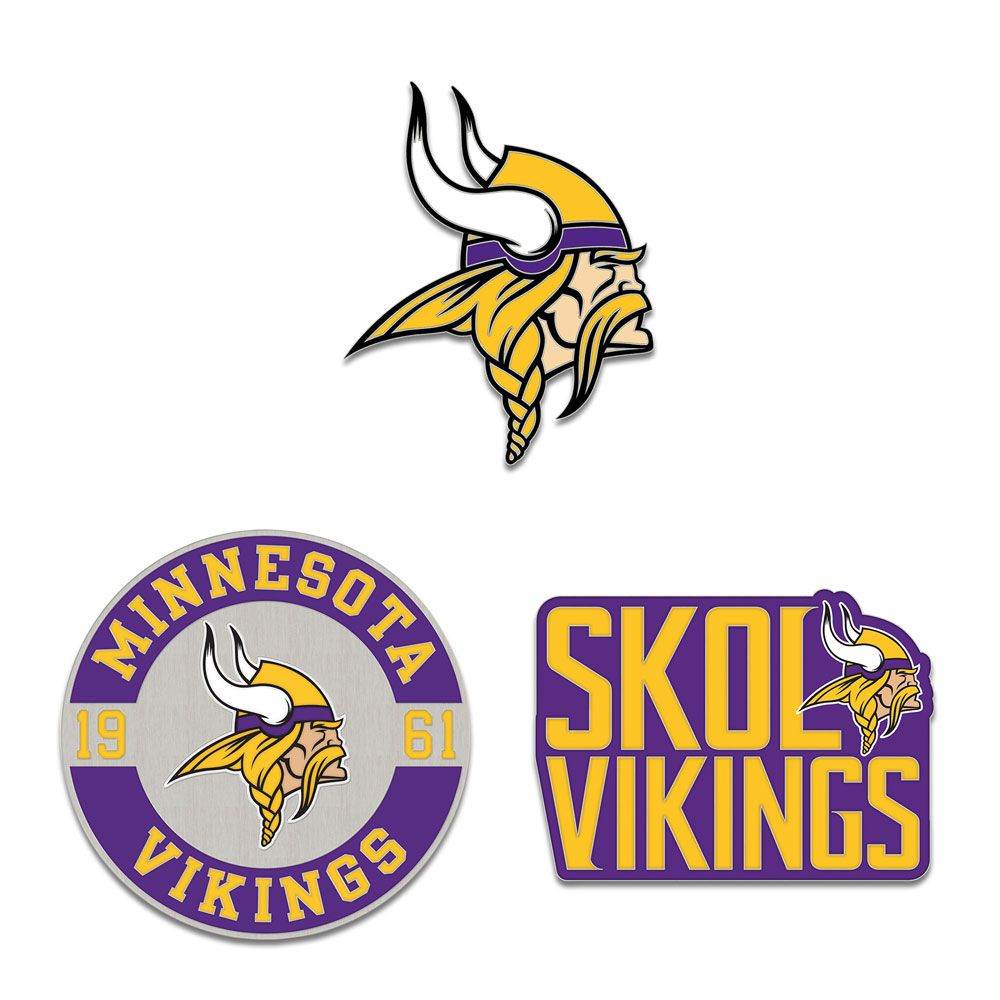 Minnesota Vikings Enamel Pin Set 3 Piece Logo Year Slogan - ToylandEU