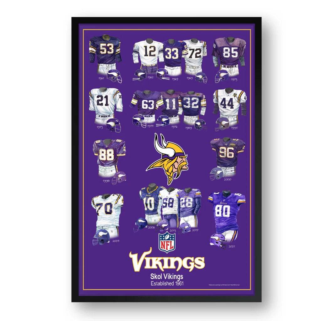 Minnesota Vikings Framed Print 10x13 Uniform Heritage - ToylandEU
