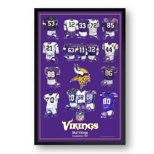 Minnesota Vikings Framed Print 10x13 Uniform Heritage - ToylandEU