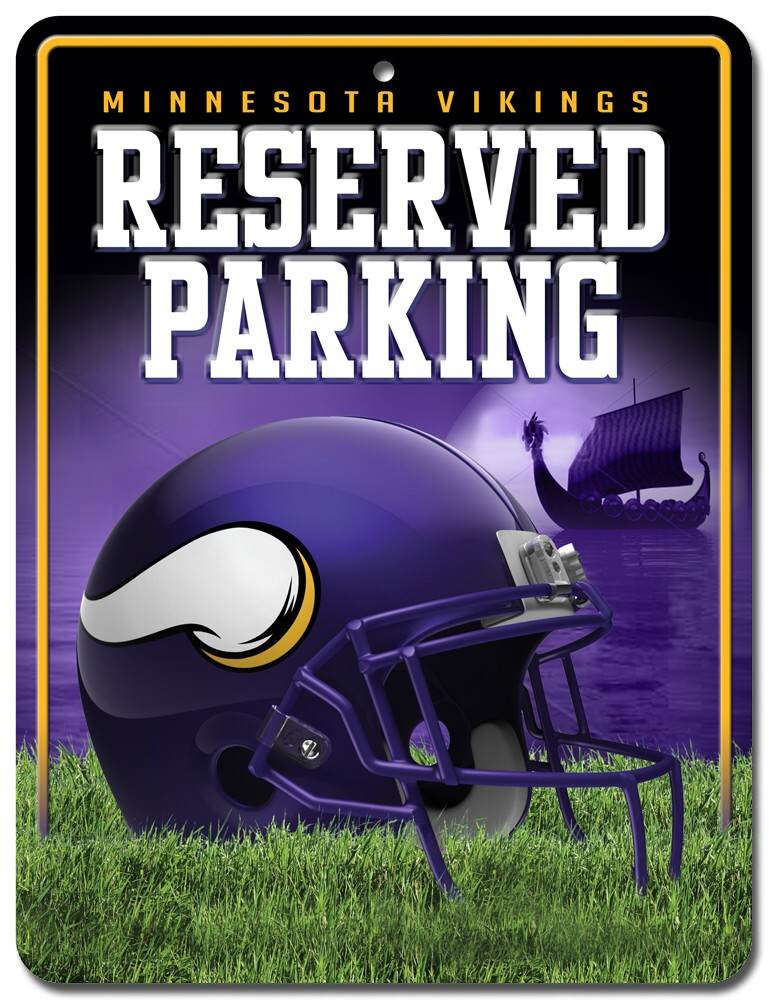 Minnesota Vikings Metal Parking Sign With Pre Drilled Hole - ToylandEU