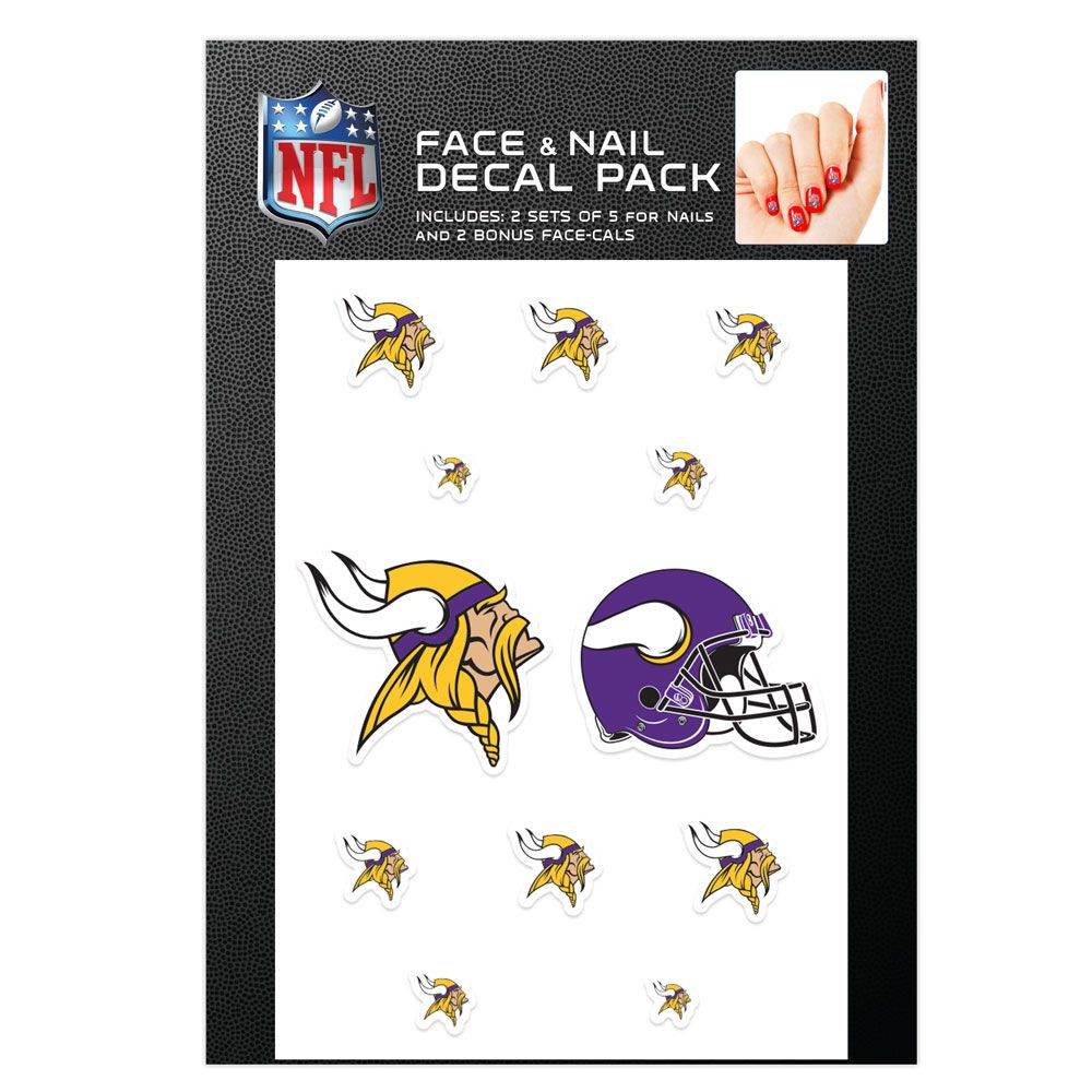 Minnesota Vikings Nail Cals And Face Cals Waterless Decals - ToylandEU