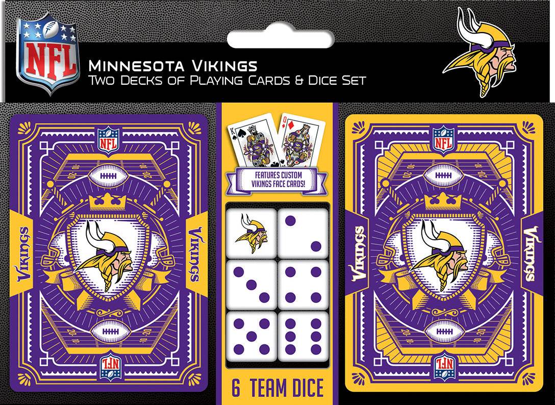 Minnesota Vikings Playing Cards And Dice Two Pack Gift Set - ToylandEU