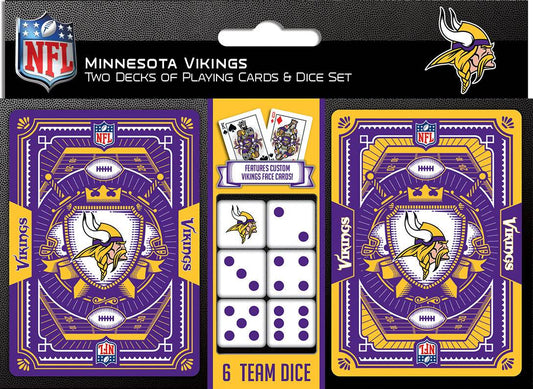 Minnesota Vikings Playing Cards And Dice Two Pack Gift Set - ToylandEU