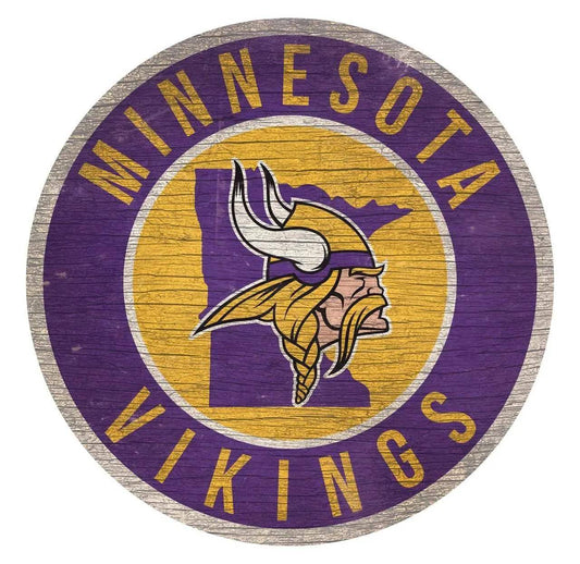 Minnesota Vikings Round Wood Sign 12 Inch Hanging Bracket -  ToylandEU™
