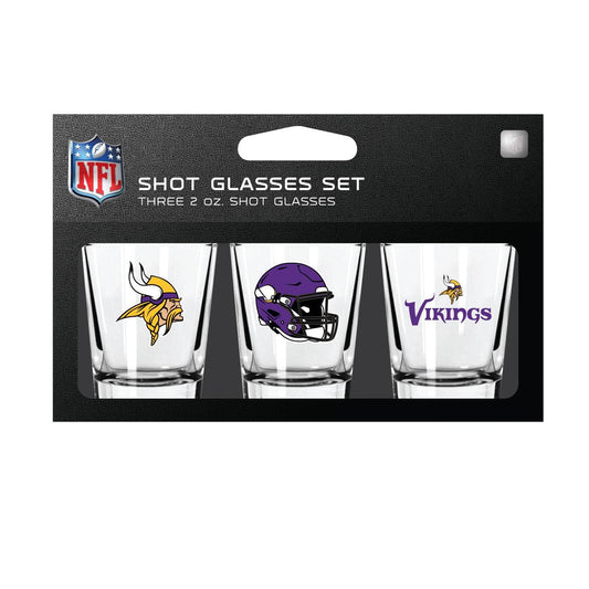Minnesota Vikings Shot Glass Set 3 Pack Official Licensed - ToylandEU