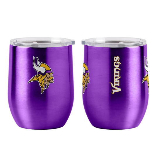 Minnesota Vikings Travel Tumbler 16oz Stainless Steel Curved - ToylandEU