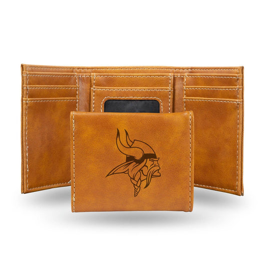 Minnesota Vikings Trifold Leather Wallet Engraved Gift - ToylandEU