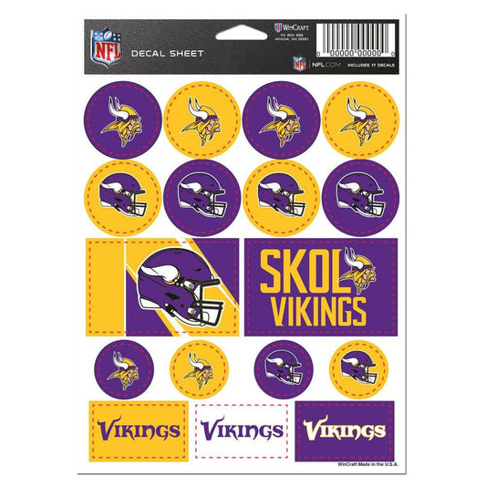 Minnesota Vikings Vinyl Decal Sheet 5x7 Sports Sticker - ToylandEU