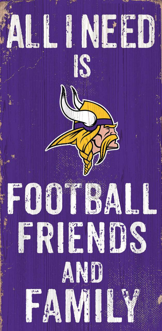 Minnesota Vikings Wood Sign 6x12 Football Friends Color - ToylandEU