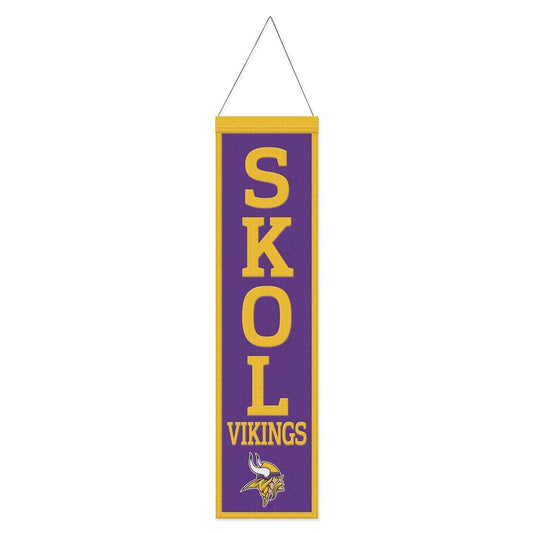 Minnesota Vikings Wool Banner 8x32 Heritage Slogan Design - ToylandEU