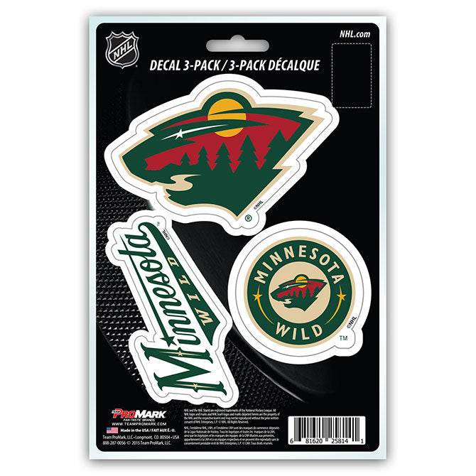 Minnesota Wild Die Cut Decals Three Pack Premium Vinyl - ToylandEU